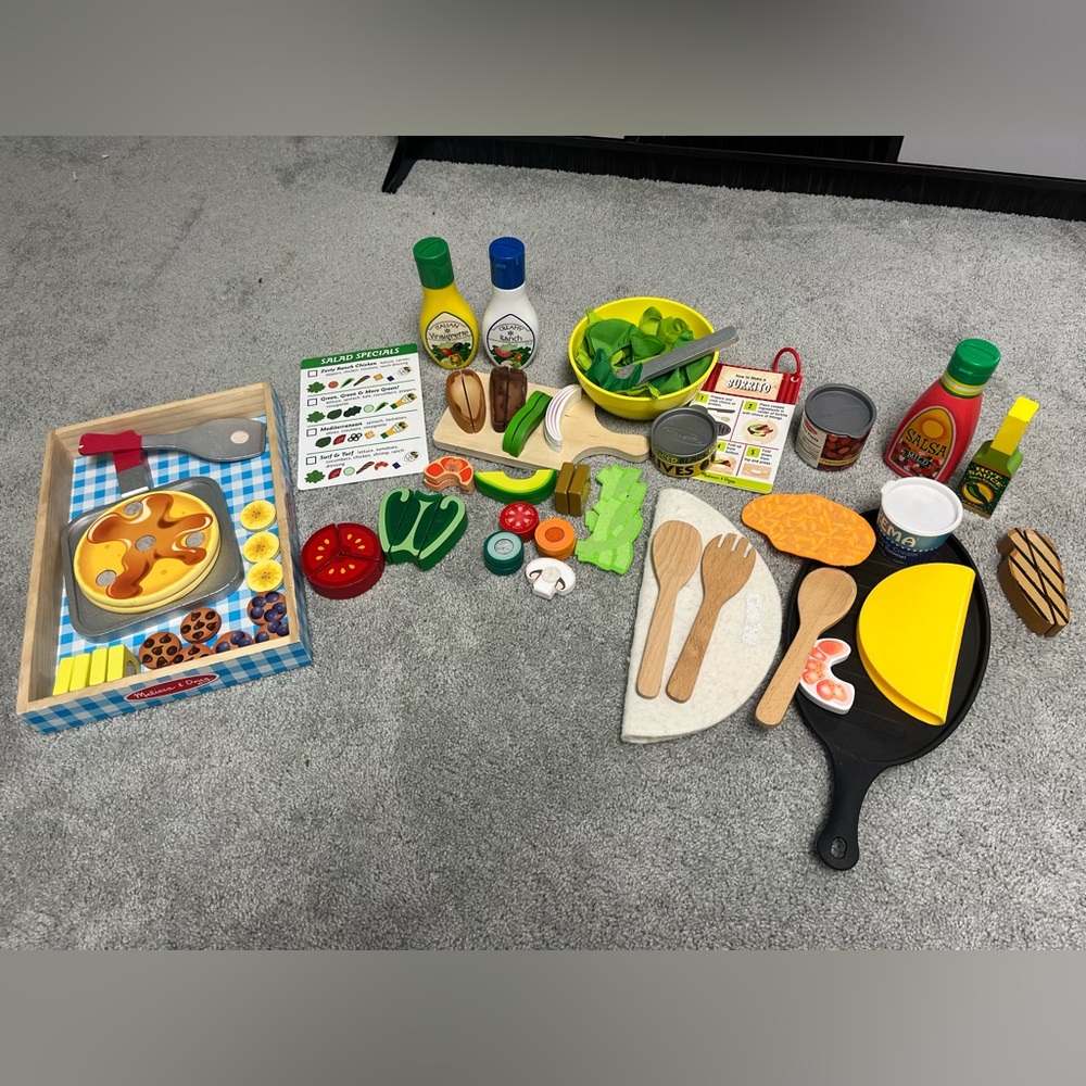Melissa & Wooden Play food Set with Accessories